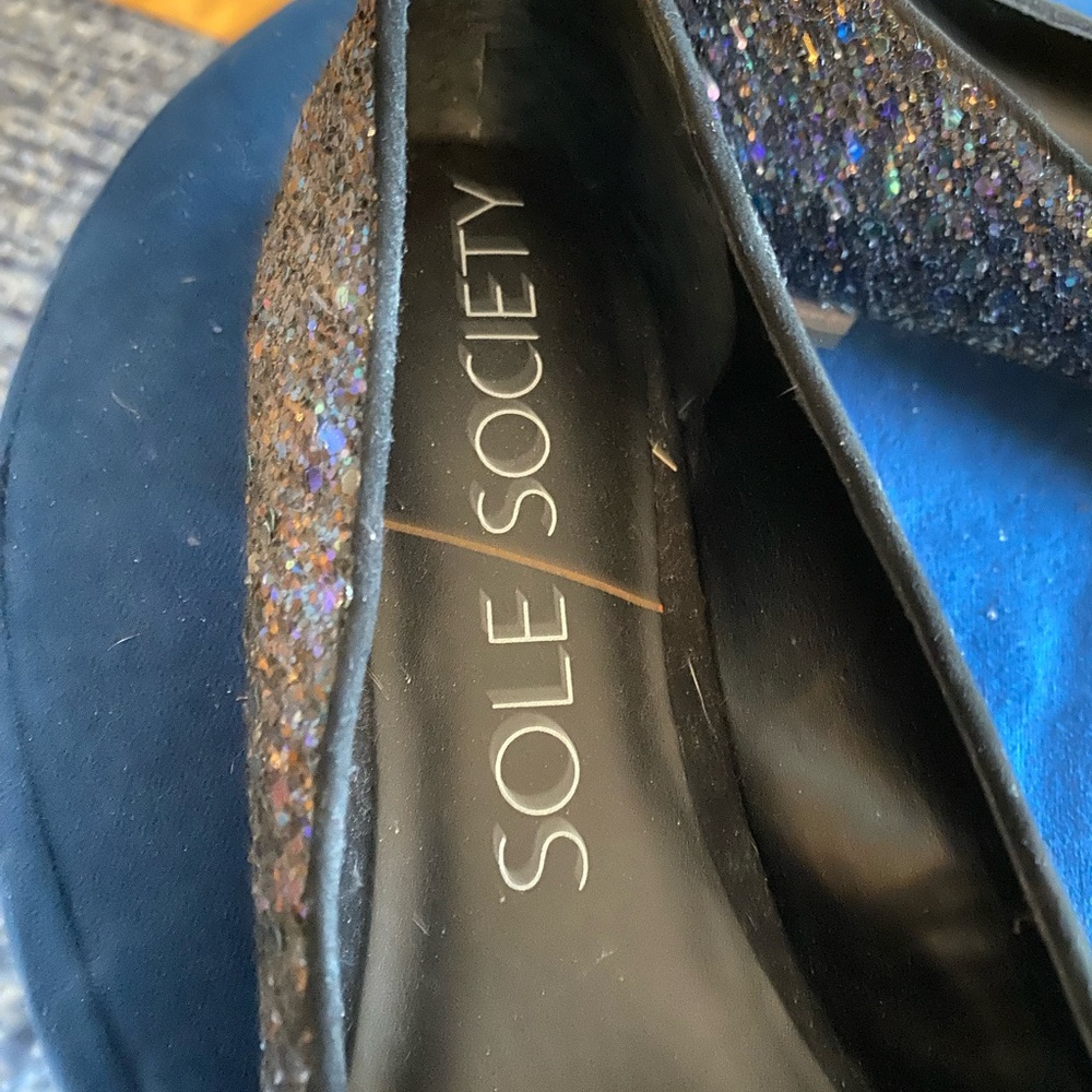 Black sparkly sole society flats
